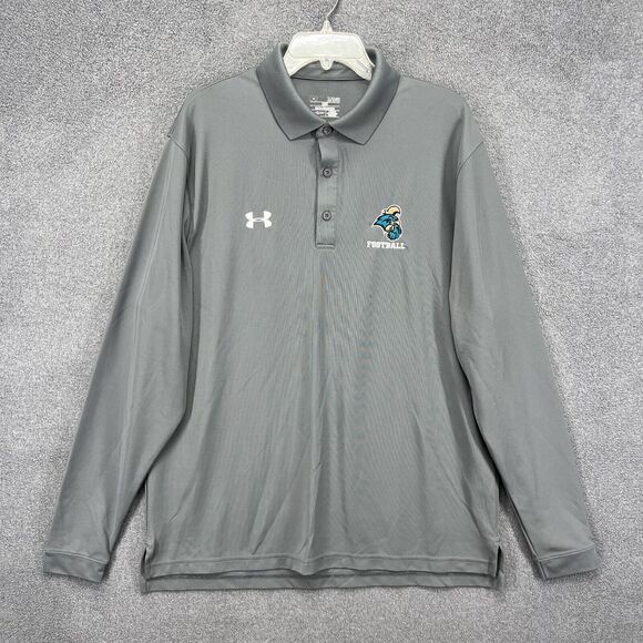 Coastal Carolina Football Under Armour Polo Men XL Loose Grey Heatgear - Picture 1 of 16